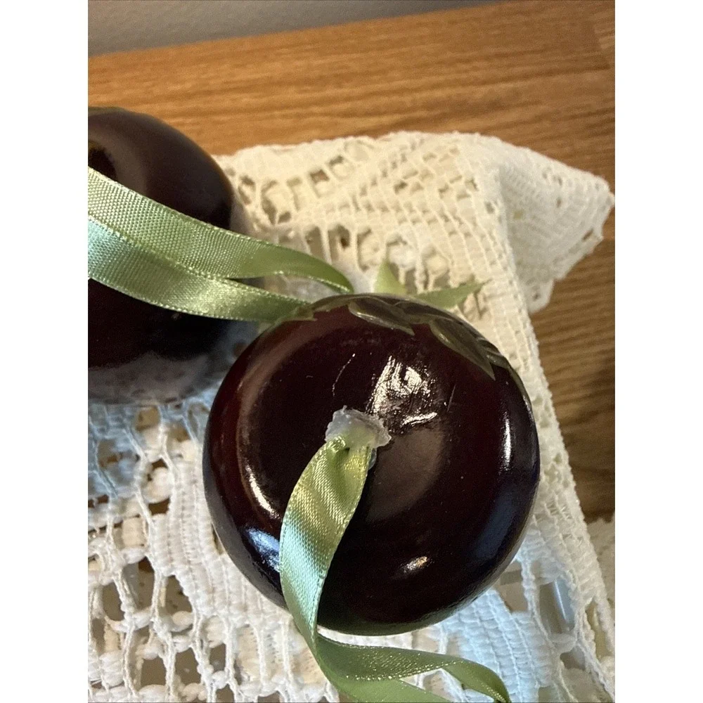 Set Of 5 Hand Painted Apple Ornaments